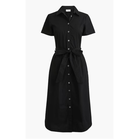 J. Crew Dresses & Skirts - J.Crew $98 Womens Short Sleeve Midi Shirtdress in Black size 10 BY549